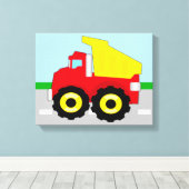 Kids Construction Dumptruck Leinwanddruck (Insitu (Holzboden))