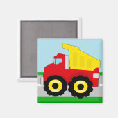 Kids Construction Dumptruck Magnet (Vorderseite/Rückseite)