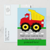 Kids Construction Dumptruck Postkarte (Vorne/Hinten)