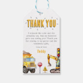 Kids Construction Foto Birthday Party Danke Geschenkanhänger (Vorderseite)