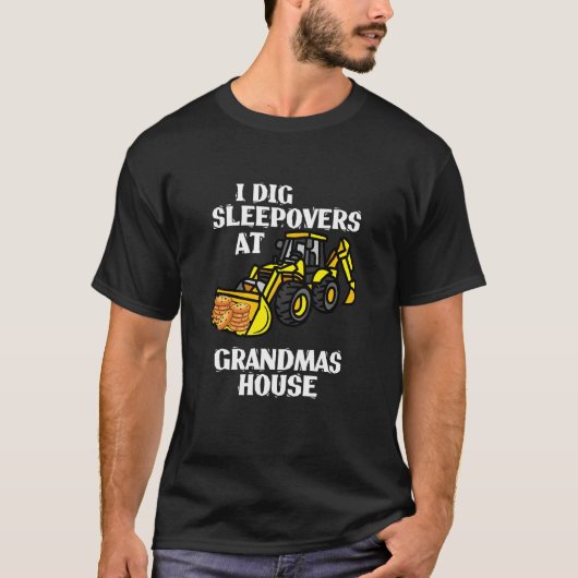 Kids Construction Loader Excavator I Dig Sleepover T-Shirt (Vorderseite)