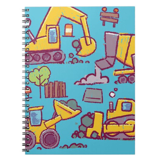 Kids Construction Themed Spiral Foto Notebook Notizblock (Vorderseite)