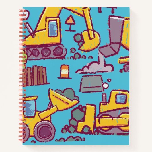 Kids Construction Themed Spiral Notebook Notizblock (Vorderseite)