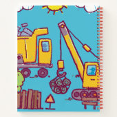 Kids Construction Themed Spiral Notebook Notizblock (Rückseite)