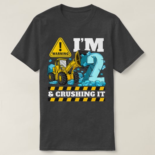 Kids Construction Truck 2nd Birthday Shirt Boy 2 B (Design vorne)