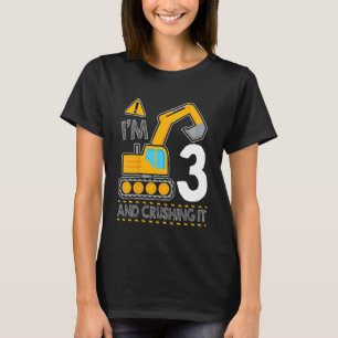 Kids Construction Truck 3. Geburtstag bin ich 3 un T-Shirt