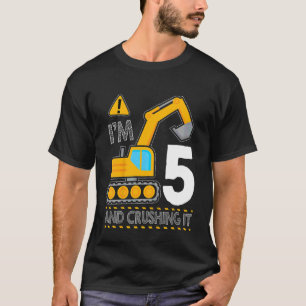 Kids Construction Truck 5. Geburtstag bin ich 5 un T-Shirt