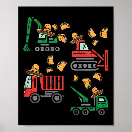Kids Construction Truck Bulldozer Cinco De Mayo Ki Poster (Vorne)