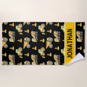 Kids' Construction Truck – Fun & Customizable Strandtuch (Vorderseite)