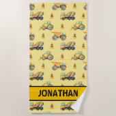 Kids' Construction Truck – Fun & Customizable Strandtuch (Vorderseite)