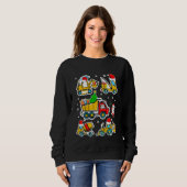 Kids Construction Vehicle Christmas Crane Truck Sa Sweatshirt (Vorne ganz)