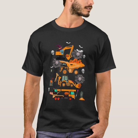 Kids Construction Vehicle Halloween Crane Truck Pu T-Shirt (Vorderseite)