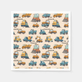 Kids Construction Vehicle Napkins – Cartoon Trucks Serviette