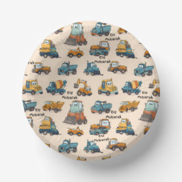Kids Construction Vehicle Paper Bowls Cute Trucks Pappteller
