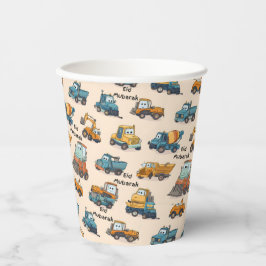 Kids Construction Vehicle Paper Cups Cartoon Truck Pappbecher