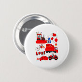 Kids Construction Vehicle Valentine Crane Truck Cu Button (Vorne & Hinten)