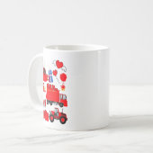Kids Construction Vehicle Valentine Crane Truck Cu Kaffeetasse (Vorderseite Links)