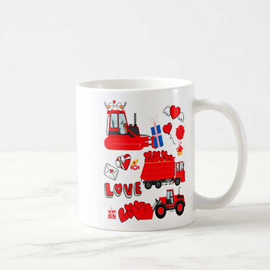 Kids Construction Vehicle Valentine Crane Truck Cu Kaffeetasse (Rechts)
