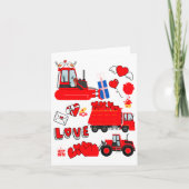 Kids Construction Vehicle Valentine Crane Truck Cu Karte (Vorderseite)
