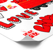 Kids Construction Vehicle Valentine Crane Truck Cu Poster (Ecke)