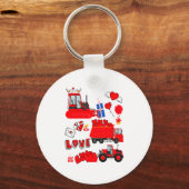 Kids Construction Vehicle Valentine Crane Truck Cu Schlüsselanhänger (Vorderseite)