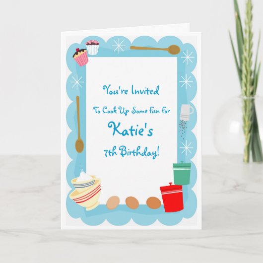 Kid's Cooking Party Einladungen (Vorderseite)