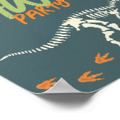 Kids Cool Dinosaur Dig Boys Birthday Welcome Sign Poster (Ecke)