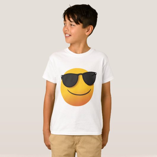 Kids Cool Smiley T-Shirt Fun Emoji Graphic Design (Vorne ganz)