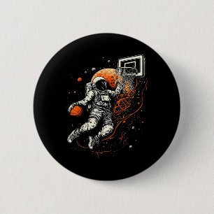 Kids Cool Space Basketball mit Astronautin Button
