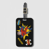 Kids Cool Superhero Foto Gepäckanhänger (Vorderseite Vertikal)