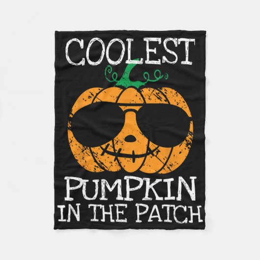 Kids Cooler Kürbis in der Patchhalbling, Jungs G Fleecedecke (Vorderseite)