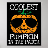 Kids Cooler Kürbis in der Patchhalbling, Jungs G Poster (Vorne)