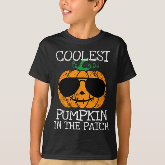 Kids Coolest Pumpkin In The Patch Halloween Boys G T-Shirt (Vorderseite)