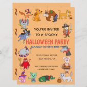 Kids Costume Party Halloween Einladung (Vorne/Hinten)