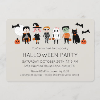 Kids Costume Party Halloween Einladung