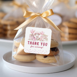 Kids Cowgirl Birthday Gevor Quadratischer Aufkleber