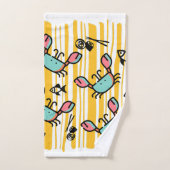 Kids Crab Seafood Fish Pattern  Badhandtuch Set (Handtuch)