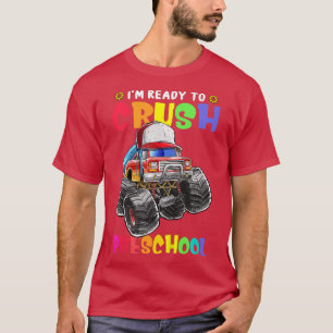 Kids Crash Preschool Monster Truck Rucksack zurück T-Shirt