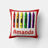 Kids Crayons Crayon Name Room Décor Pillow Kissen (Rückseite)