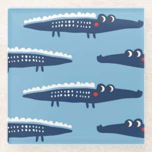 Kids Crocodile Muster: Sommerspielerie. Glasuntersetzer