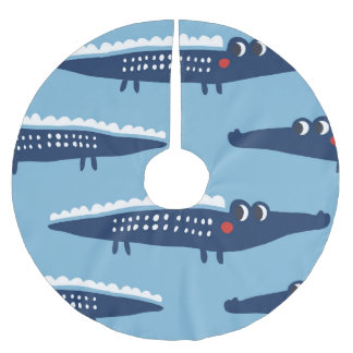Kids Crocodile Muster: Sommerspielerie. Polyester Weihnachtsbaumdecke