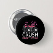 Kids Crush Breast Cancer Awareness Monster Truck T Button (Vorne & Hinten)