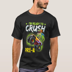 Kids Crush Pre K Dinosaurier Monstertruck Zurück z T-Shirt