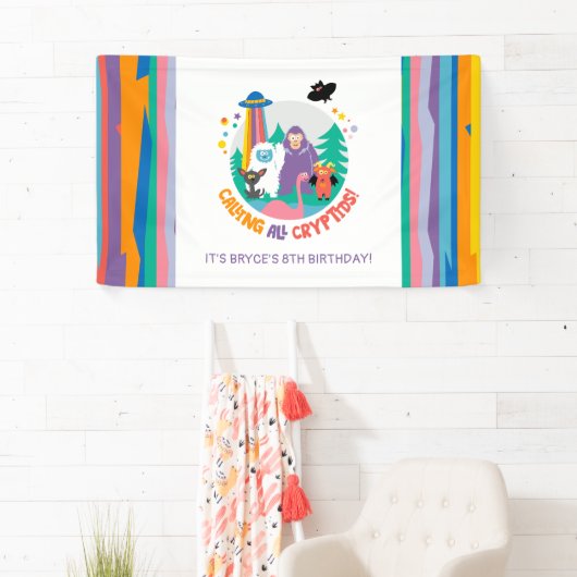 Kid's Cryptid Birthday Banner (Insitu)