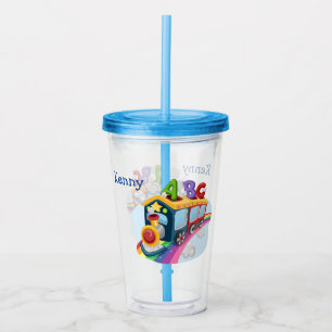 Kids Custom ABC Train Acryltrinkbecher