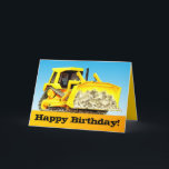 Kids Custom Construction Happy Birthday Bulldozer Karte<br><div class="desc">Kids love construction vehicles and trucks and some kids just love bulldozers!</div>