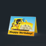 Kids Custom Construction Happy Birthday Bulldozer Karte<br><div class="desc">Kids love construction vehicles and trucks and some kids just love bulldozers!</div>