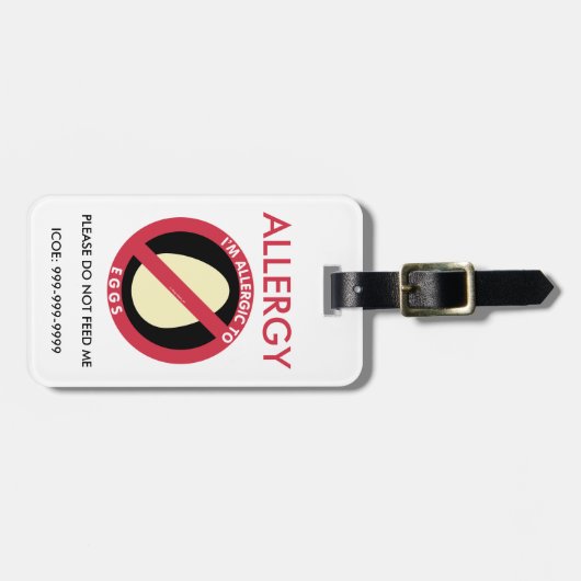 Kids Custom Egg Allergie Emergency Gepäckanhänger (Vorderseite horizontal)