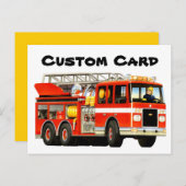 Kid's Custom Fire Truck Postkarte (Vorne/Hinten)