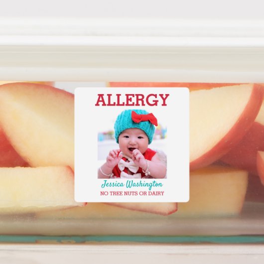 Kids Custom Foto Allergie Alert Personalisiert Etiketten (Befestigt)